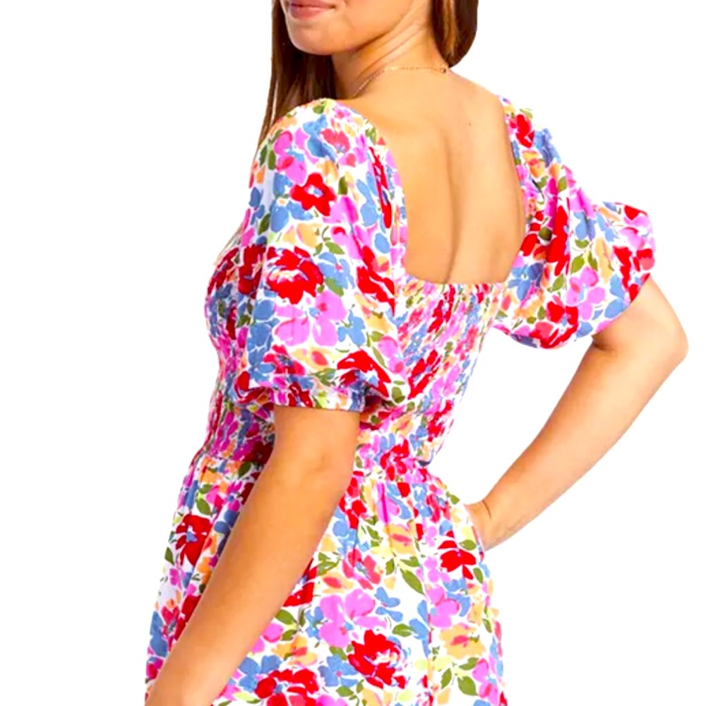 Multi Color Floral Roxy Romper - Picture 4 of 4